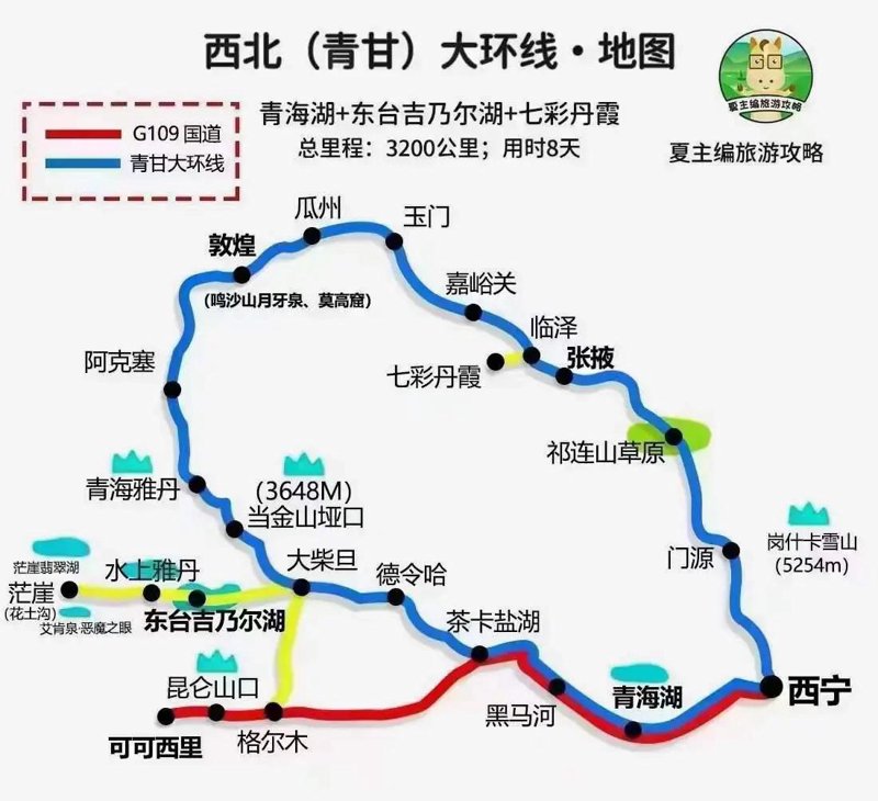 青海自驾游线路